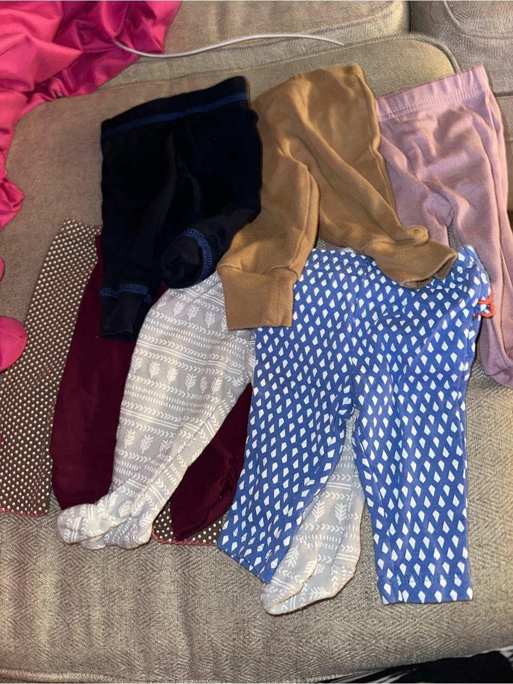 7 pair of Mixed Color Cotton Leggings 0-3 months